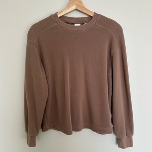 TNA Waffle Long Sleeve Deep Taupe Size XS